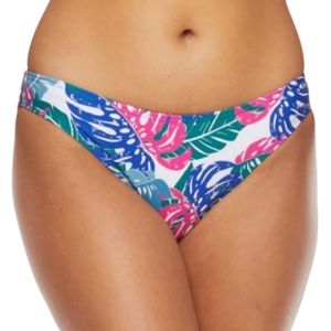 Decree Swimsuit Bottoms Women Size 0X(14W) Blue Low Rise Hipster Bikini Swimwear